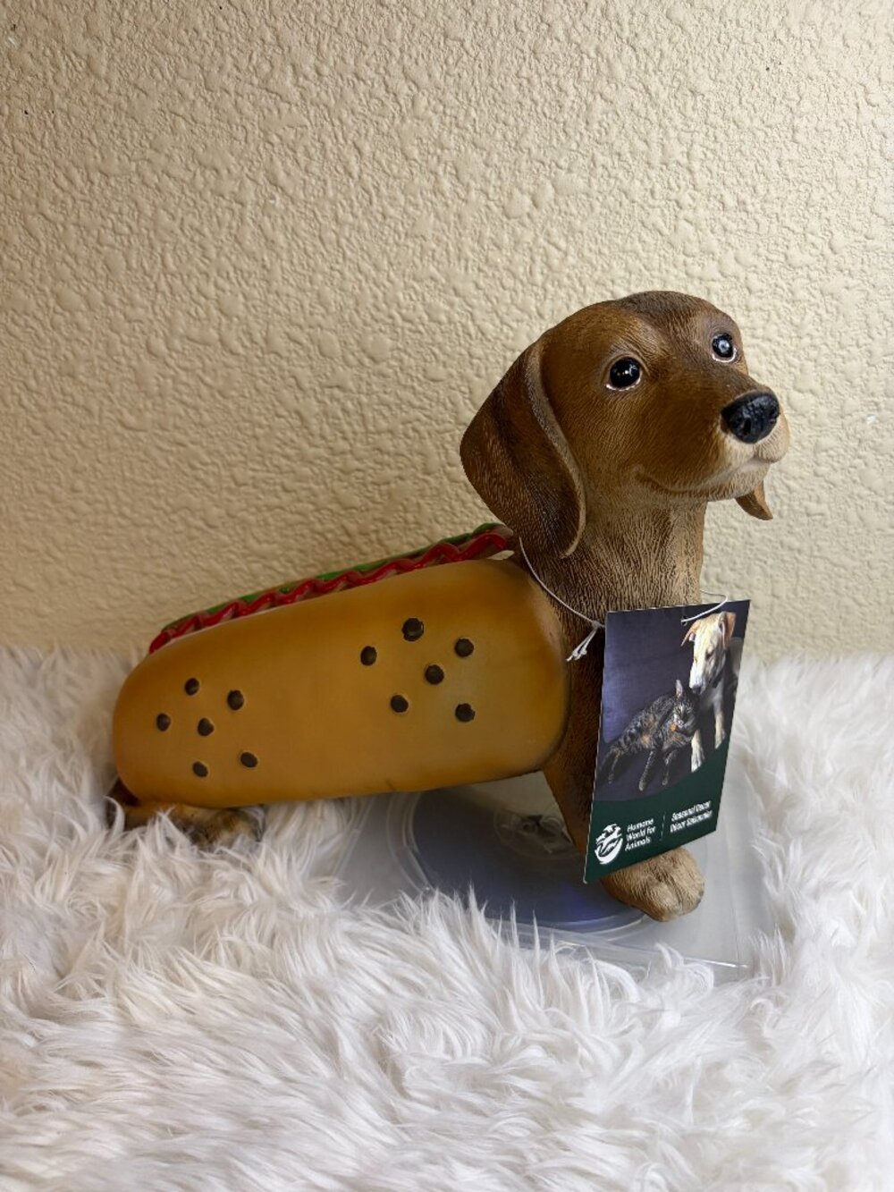 Dachshund Hot Dog Figurine Halloween Wiener Dog Tabletop Decor NWT